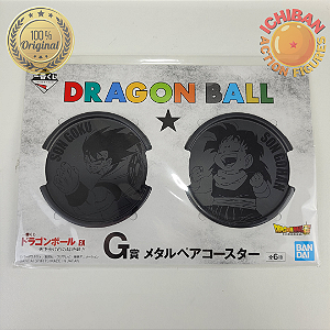 PORTA COPO DUPLO GOKU E GOHAN KID DRAGON BALL LETRA G ICHIBAN KUJI 100% ORIGINAL LACRADO