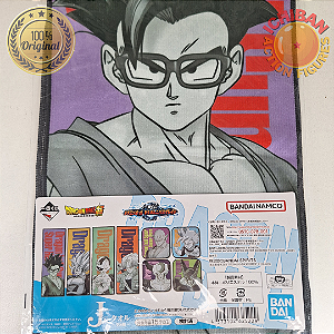 TOALHA GOHAN DE ÓCULOS DRAGON BALL Z LETRA J ICHIBAN KUJI 100% ORIGINAL LACRADO