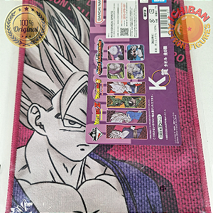 TOALHA GOHAN SSJ DRAGON BALL Z LETRA K ICHIBAN KUJI 100% ORIGINAL LACRADO