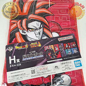 TOALHA GOKU SSJ4 DRAGON BALL HEROES 4TH MISSION LETRA H ICHIBAN KUJI 100% ORIGINAL LACRADO