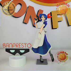 LUNCH CABELO AZUL DE VESTIDO DRAGON BALL Z GLITTER & GLAMOURS BANPRESTO 100% ORIGINAL COM CAIXA COM DEFEITO NO LAÇO