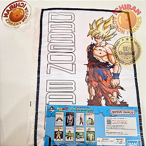 TOALHA GOKU SSJ DRAGON BALL Z BATTLE ON PLANET NAMEK LETRA I ICHIBAN KUJI 100% ORIGINAL LACRADO
