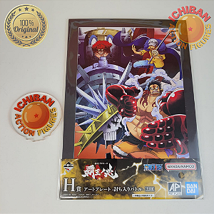 QUADRO DE MDF LUFFY, LAW E EUSTASS KID ONE PIECE LETRA H ICHIBAN KUJI 100% ORIGINAL LACRADO