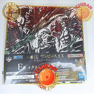 PÔSTER CAPA DURA LAW, CORAZON E DOFLAMINGO ONE PIECE LETRA F ICHIBAN KUJI 100% ORIGINAL LACRADO