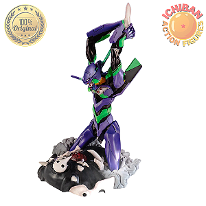 EVA 01 NEON GENESIS EVANGELION MATANDO ANJO MEGA IMPACT ROAR! ICHIBAN KUJI LETRA  A BANDAI 100% ORIGINAL COM CAIXA