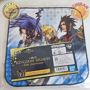 TOALHA AQUA, VENTUS E TERRA KINGDOM HEARTS 20TH ANNIVERSARY LETRA F ICHIBAN KUJI 100% ORIGINAL LACRADO