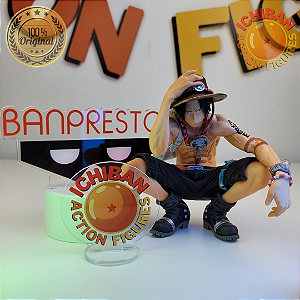 PORTGAS D. ACE AGACHADO ONE PIECE KING OF ARTIST BANPRESTO 100% ORIGINAL SEM CAIXA