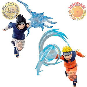 CONJUNTO NARUTO E SASUKE CLÁSSICO EFFECTREME RASENGA X CHIDORI BANPRESTO 100% ORIGINAL COM CAIXA