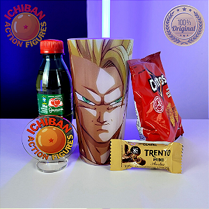 COPO GOKU SSJ3 DRAGON BALL Z ICHIBAN ACTION FIGURES + SNACKS PACOTE BLACK