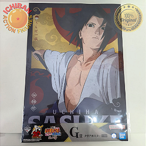 MEGA PÔSTER UCHIHA SASUKE NARUTO SHIPPUDEN ICHIBAN KUJI LETRA G 100% ORIGINAL LACRADO