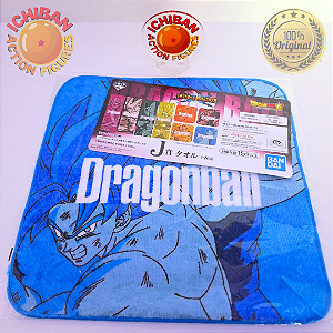 TOALHA GOKU E VEGETA BLUE DRAGON BALL SUPER  LETRA J ICHIBAN KUJI 100% ORIGINAL LACRADO