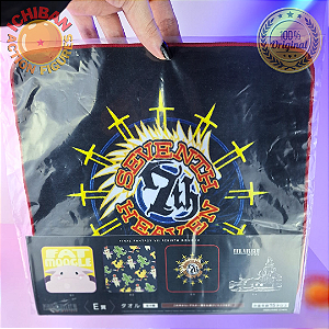 TOALHA PRETA SEVENTH HEAVEN FINAL FANTASY VII REBIRTH KUJI PRIZE LETRA E SQUARE ENIX 100% ORIGINAL LACRADO