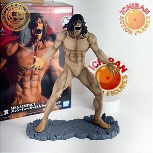 EREN YEAGER TITÃN ATTACK ON TITAN MEGA IMPACT ICHIBAN KUJI LETRA  A BANDAI 100% ORIGINAL COM CAIXA