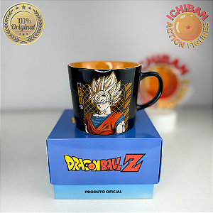 CANECA GOKU SSJ PRETA REDONDA DRAGON BALL 100% ORIGINAL LICENCIADO TOEI