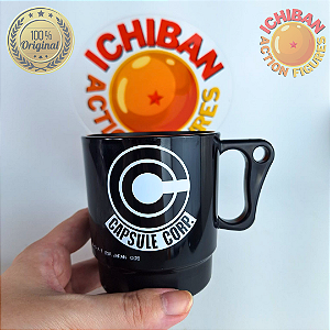 CANECA CAPSULE CORPORATION PRETA DRAGON BALL Z ICHIBAN KUJI BANDAI 100% ORIGINAL LACRADO