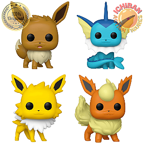 FUNKO POP DELUXE MOMENT POKÉMON - EEVE - VAPOREON - JOLTEON - FLAREON 100% ORIGINAL LACRADO