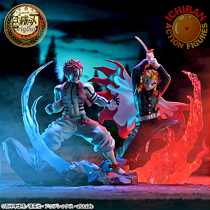 CONJUNTO RENGOKU VS AKAZA DEMON SLAYER XROSS LINK SEGA 100% ORIGINAL LACRADO