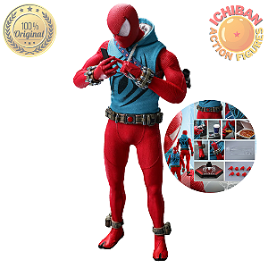 SCARLET SPIDER ARTICULADO MARVEL HOT TOYS 1/6 DELUXE VER. 100% ORIGINAL COM CAIXA