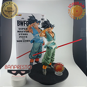SON GOKU COM BASTÃO ROUPA VERDE DRAGON BALL Z SMSP X BWFC THE BRUSH BANPRESTO 100% ORIGINAL LACRADO