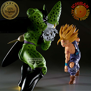 CONJUNTO GOHAN KID SSJ X PERFECT CELL DRAGON BALL Z MATCH MAKERS BANPRESTO 100% ORIGINAL LACRADO