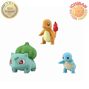 CHARMANDER, SQUIRTLE AND BULBASAUR POKÉMON SCALE WORLD SET KANTO BANDAI 100% ORIGINAL LACRADO
