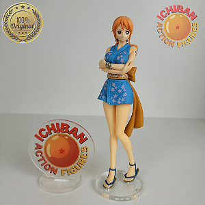 NAMI WANO KIMONO AZUL CLARO ONE PIECE DXF VOL.1 BANPRESTO 100% ORIGINAL SEM CAIXA, BASE PERSONALIZADA