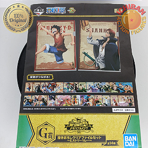 MINI PÔSTER CAPA DURA LUFFY E SHANKS ONE PIECE LETRA G ICHIBAN KUJI 100% ORIGINAL LACRADO