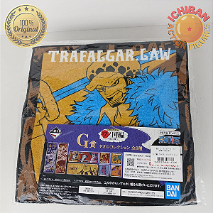 TOALHA TRAFALGAR LAW PEQUENA AMARELA ONE PIECE ICHIBAN KUJI LETRA D BANDAI 100% ORIGINAL LACRADO