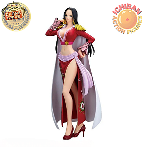 BOA HANCOCK ROUPA VERMELHA MÃO NO OMBRO ONE PIECE GLITTER AND GLAMOURS BANPRESTO 100% ORIGINAL LACRADO