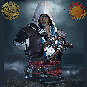 [PRÉ-VENDA OUTUBRO/26 - 50%] BUSTO EDWARD KENWAY ASSASINS CREED BLACK FLAG RESYNCED 1/4 PURE ARTS 100% ORIGINAL LACRADO