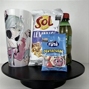 COPO HATSUNE MIKU ICHIBAN ACTION FIGURES + SNACKS PACOTE BLACK