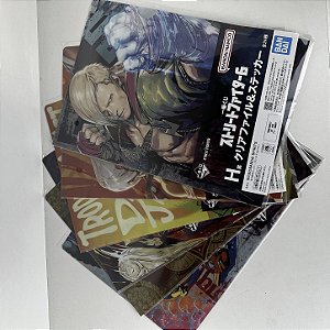 PASTA ALEATÓRIA + CARTELA DE ADESIVOS STREET FIGHTER ICHIBAN KUJI LETRA H 100% ORIGINAL LACRADO