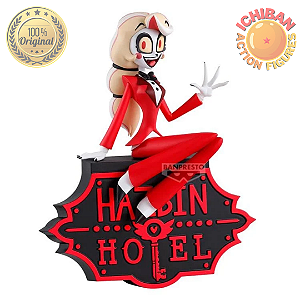 CHARLIE MORNINGSTAR NO LETREIRO HAZBIN HOTEL BANPRESTO 100% ORIGINAL LACRADO