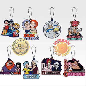 CHAVEIRO DE BORRACHA ALEATÓRIO ONE PIECE ICHIBAN KUJI LETRA I BANDAI 100% ORIGINAL