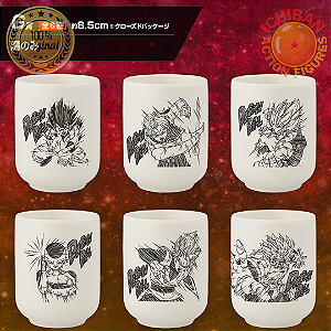 COPO DE CHÁ JAPONÊS ALEÁTORIO DRAGON BALL SUPER ICHIBAN KUJI LETRA G BANDAI 100% ORIGINAL
