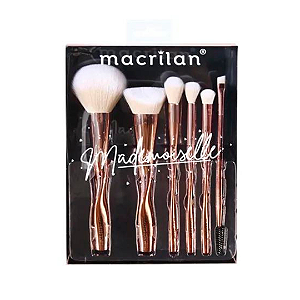 Kit ED004 com 6 pincéis para maquiagem Mademoiselle