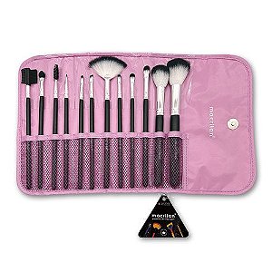 Kit KP1-5C com 12 pincéis para maquiagem Macrilan