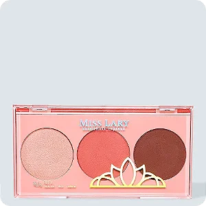Paleta Trio Iluminador, Blush e Contorno Miss Lary