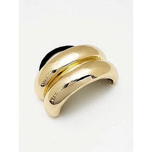 Elástico Para Cabelo Com Metal Dourado