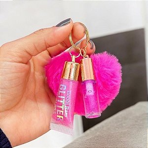 Chaveiro Coração e Gloss Amor Anjo