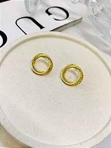 Brinco Dourado Nó Circular