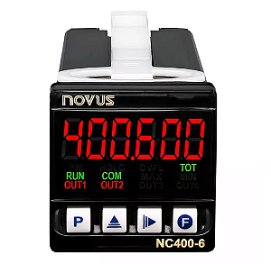 Contador Novus - NC400-6-RP - Saída: 1 Relé SPST e 1 Pulso. Alimentação: 100 a 240 Vca/cc - 8040019080