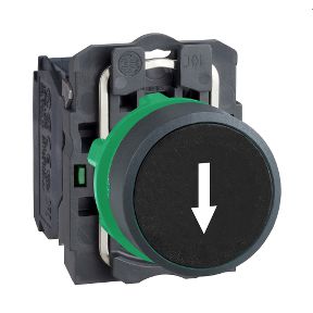 BOTÃO 22MM PlÁSTICO A IMPULSÃO COM SETA 1NA PRETO - XB5AA3351