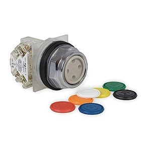 BOTÃO Ø30MM METÁLICO, RETORNO POR MOLA, PASTILHAS COLORIDAS NA - 9001KR1UH5