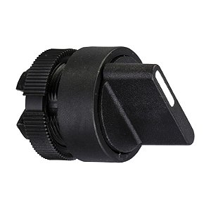 CABEÇOTE PARA COMUTADOR Ø22mm PLÁSTICO, 2 POSIÇÕES FIXAS, MANOPLA CURTA, PRETO - ZA2BD2