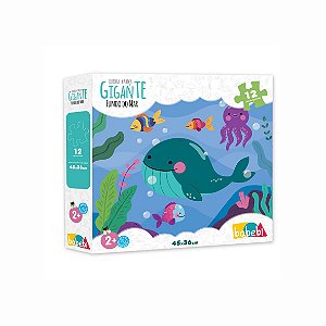 Quebra Cabeça Infantil Gigante Educativo Fundo Do Mar 12 Peças Babebi