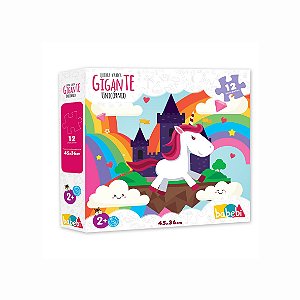Quebra Cabeça Infantil Gigante Educativo Unicórnio 12 Peças Babebi