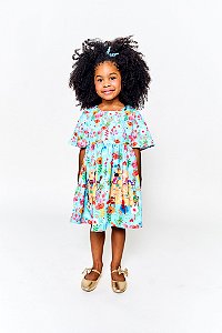 VESTIDO JARDIM DE MARAVILHAS AZUL - Alphabeto