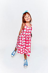 VESTIDO BASIQUINHO FUN CEREJA - Alphabeto