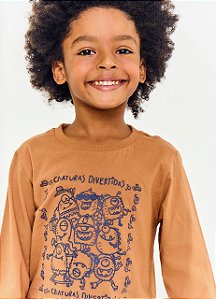 CAMISETA PASSEIO PELA CIDADE PE DE MOLEQUE MANGA COMPRIDA   - ALPHABETO